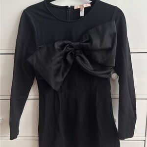 Hutch Black Bodycon Cocktail Dress Long Sleeve Crew Neck